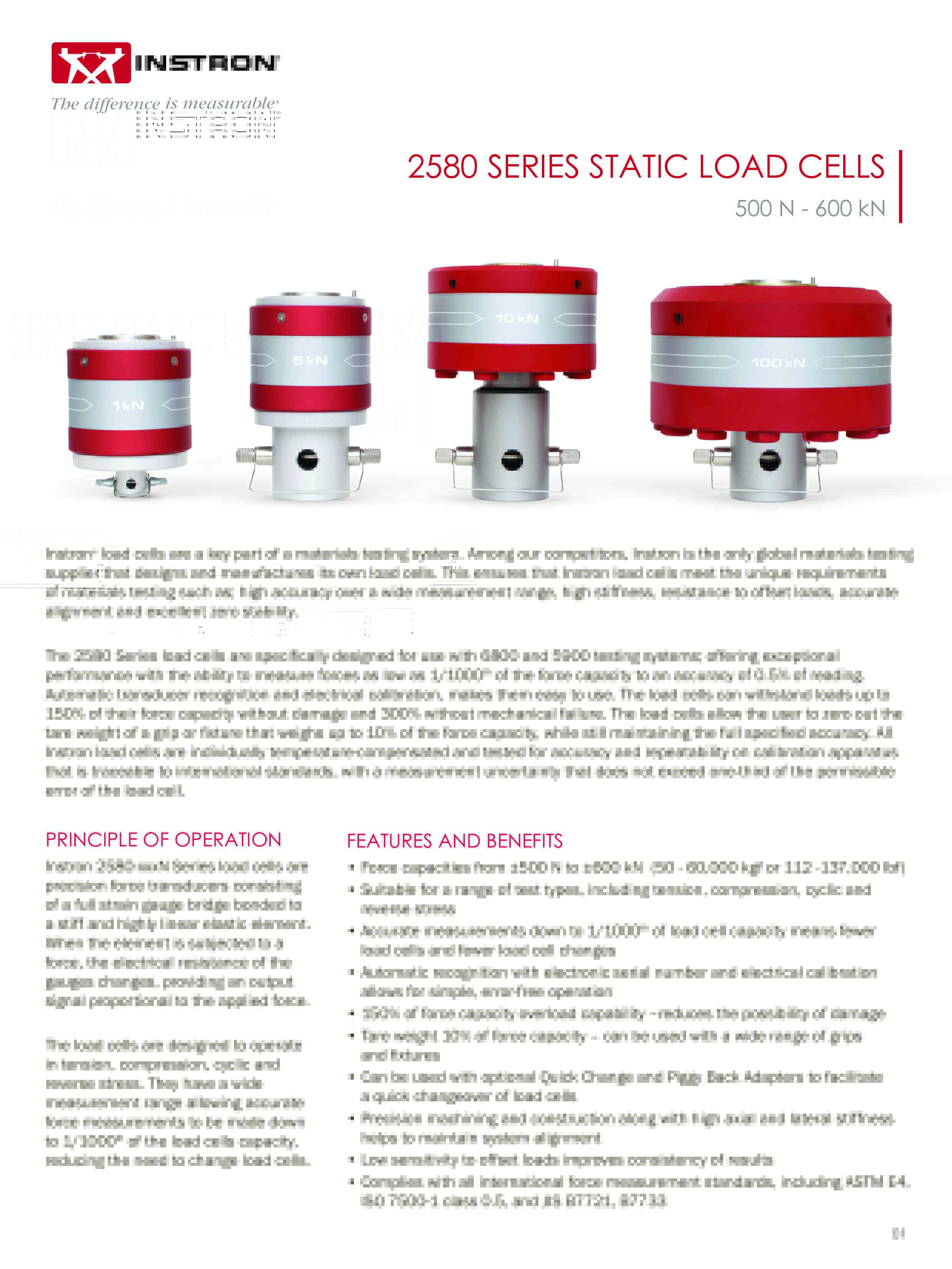 2580 Series Static Load Cells Data Sheet