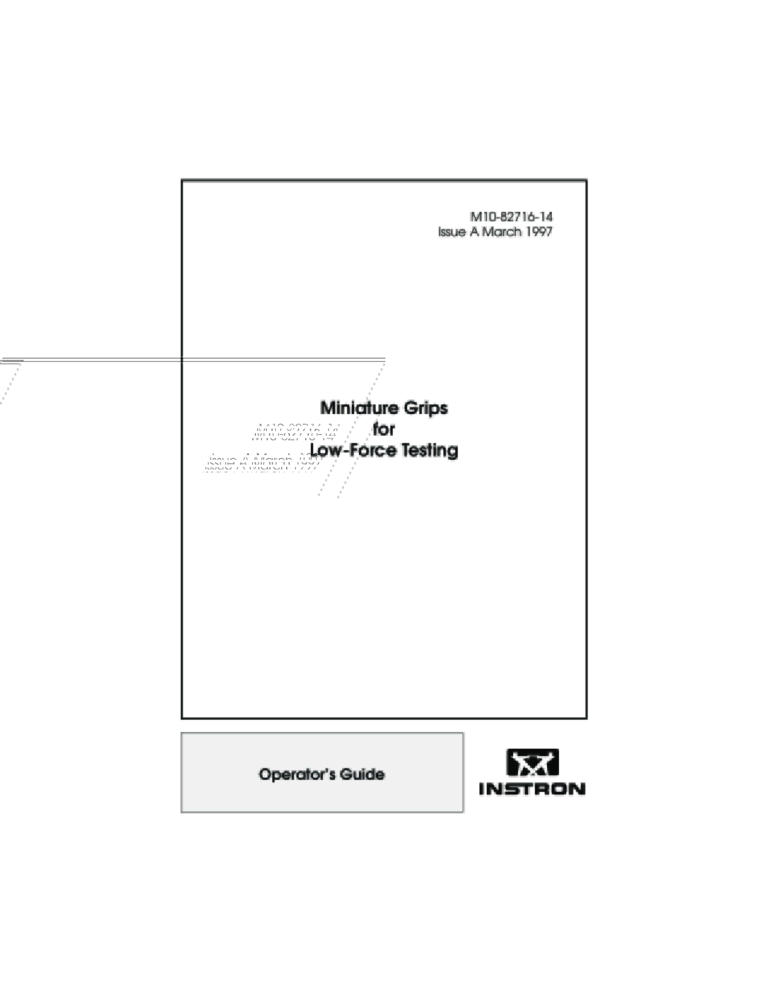 2830-036 Miniature Grips for Low-Force Testing – Reference Manual