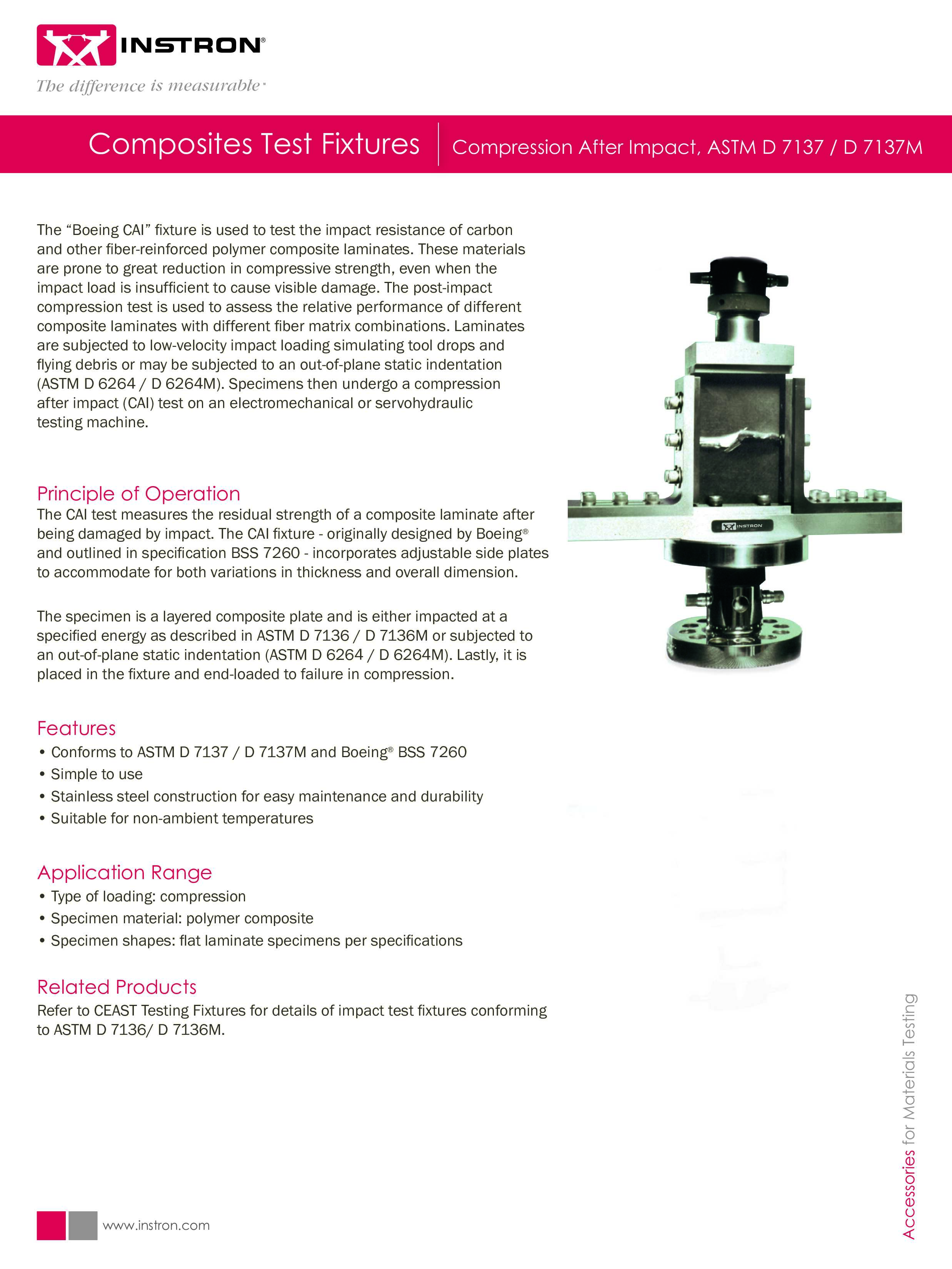 Composite Test Fixtures_Compression After Impact, ASTM D 7137 / D 7137M