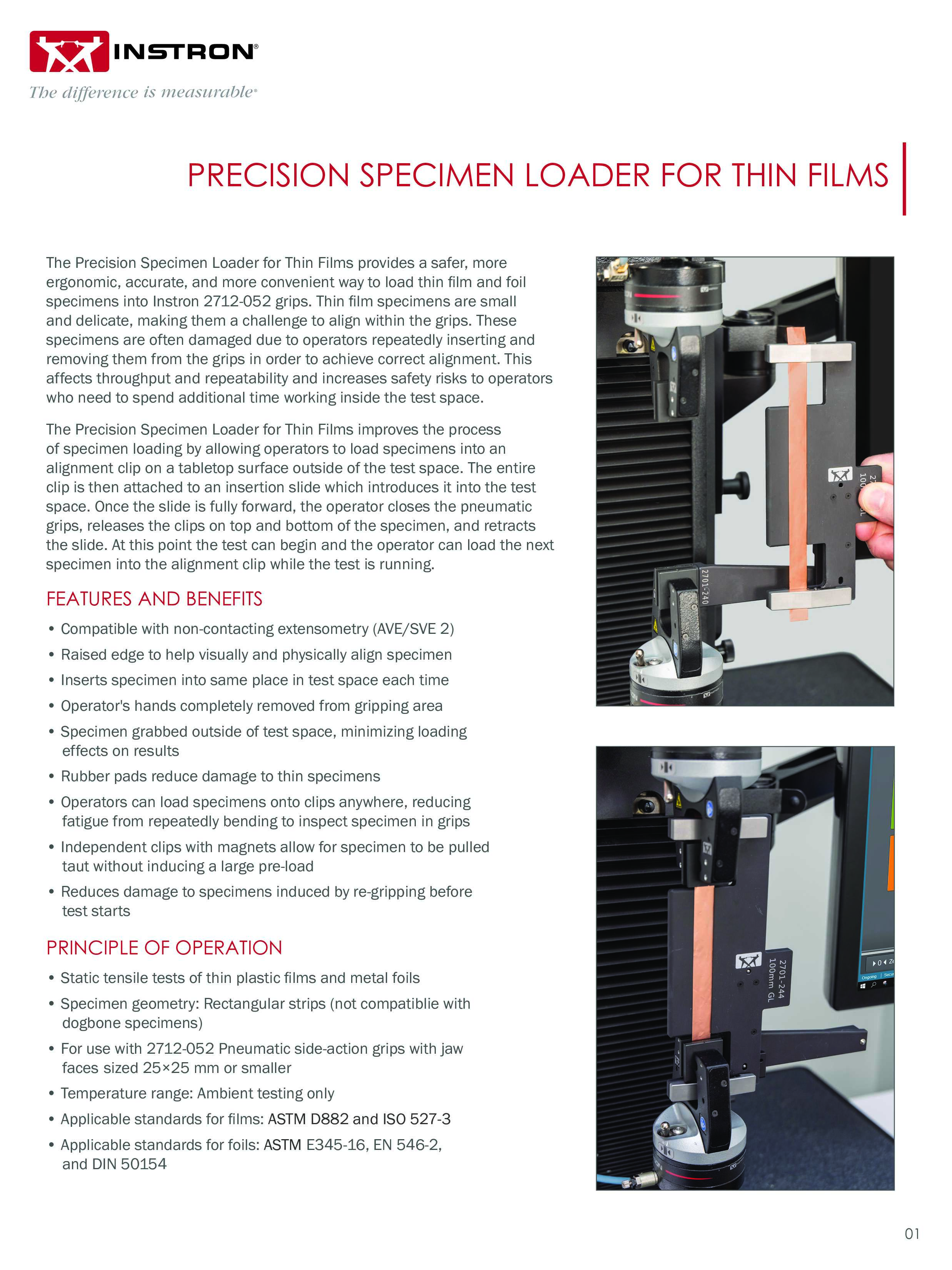 Precision Specimen Loader Data Sheet