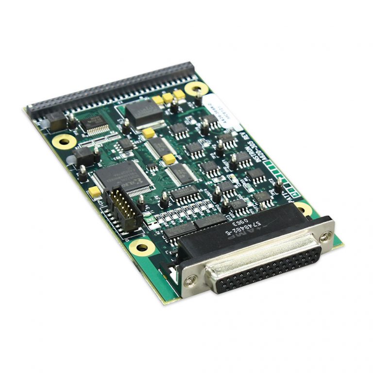 Close up view of a digital I/O board that can be used with Instron universal testing systems.