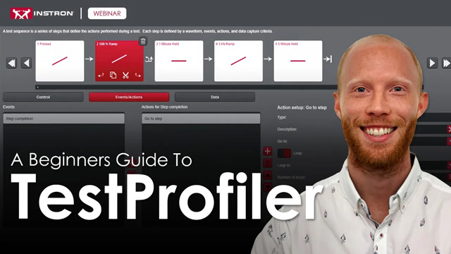 Thumbnail for on-demand webinar, A Beginners Guide to TestProfiler. | Instron