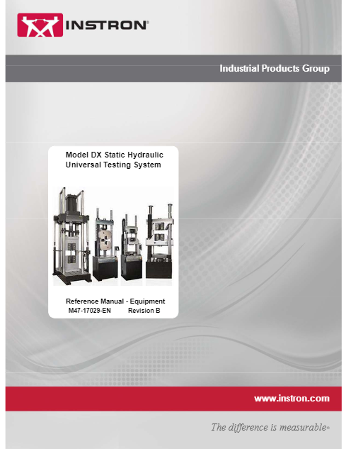 DX Static Hydraulic Universal Testing System – Reference Manual