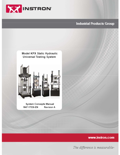 KPX Static Hydraulic Universal Testing System – System Concepts Manual