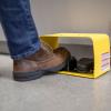 Operator activates footswitch to actuate pneumatic powered tensile grips.